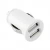 TOTI Dual USB Car Charger z kablem Micro USB 1m 2.1A, Biały