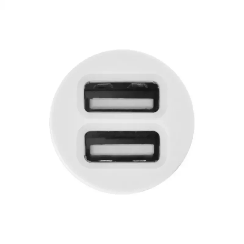 TOTI Dual USB Car Charger z kablem Micro USB 1m 2.1A, Biały