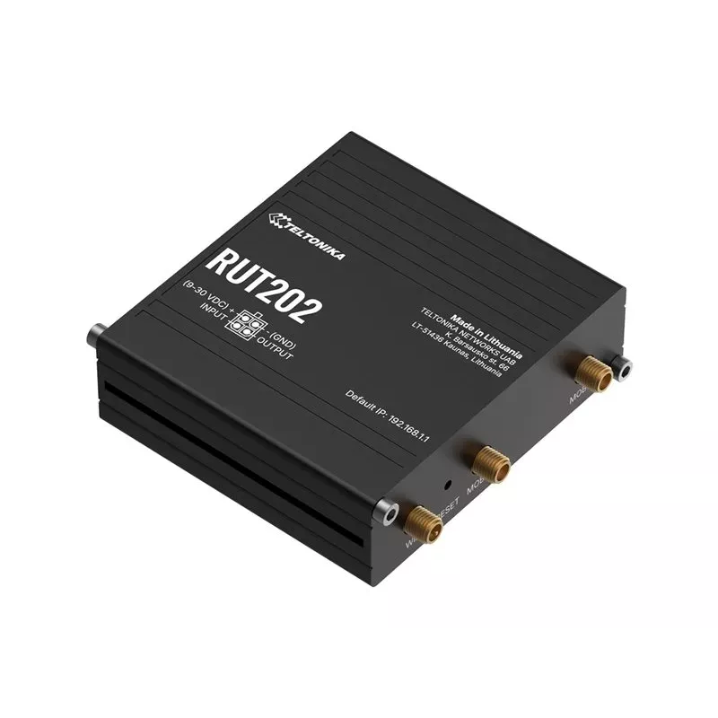 Teltonika RUT202 - 4G LTE Wireless Router, Wi-Fi 4, 2x Ethernet, DIN Rail
