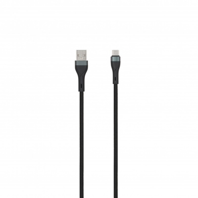 SEEK TOTI USB-A do USB-C Pleciony Kabel 2m 3A Czarny