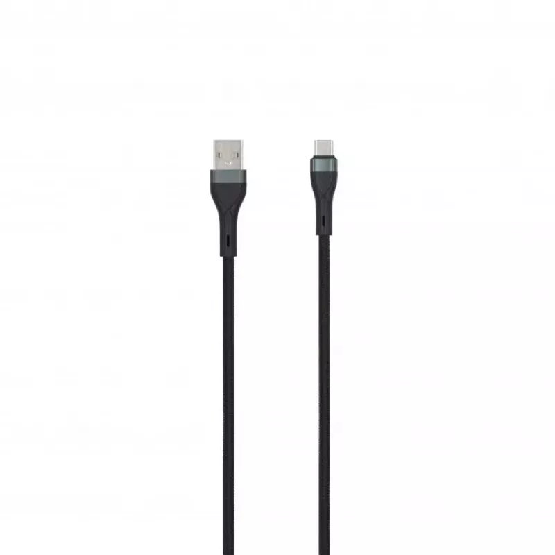 SEEK TOTI USB-A do USB-C Pleciony Kabel 2m 3A Czarny