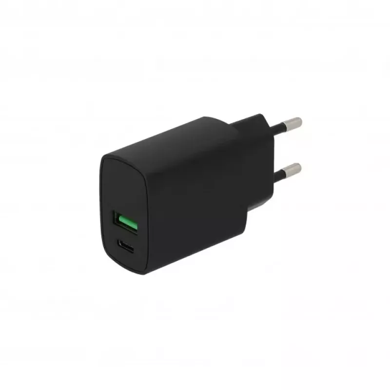 SEEK TOTI 20W Type-C + USB A Ładowarka ścienna szybkiego ładowania, czarna