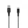 SEEK TOTI USB-A do USB-C 2m Pleciony Kabel 2A, Czarny/Space Grey