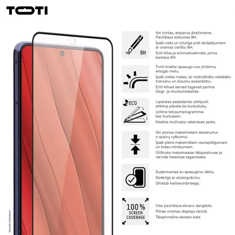 TOTI PREMIUM Premium Hartowane Szkło 3D Ochrona Ekranu Pełne Pokrycie do Samsung Galaxy S24/S25