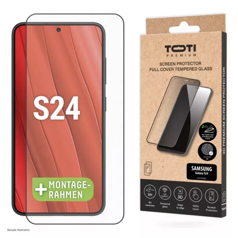 TOTI PREMIUM Premium Hartowane Szkło 3D Ochrona Ekranu Pełne Pokrycie do Samsung Galaxy S24/S25