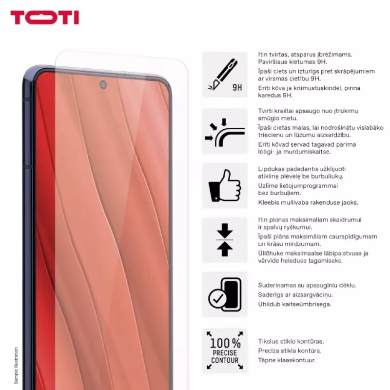 TOTI Szkło hartowane 2D do Samsung Galaxy S24 Plus / S25 Plus