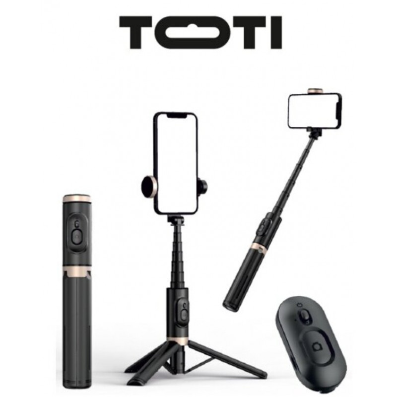 SEEK TOTI Selfie Stick z ukrytym statywem Q12, czarny