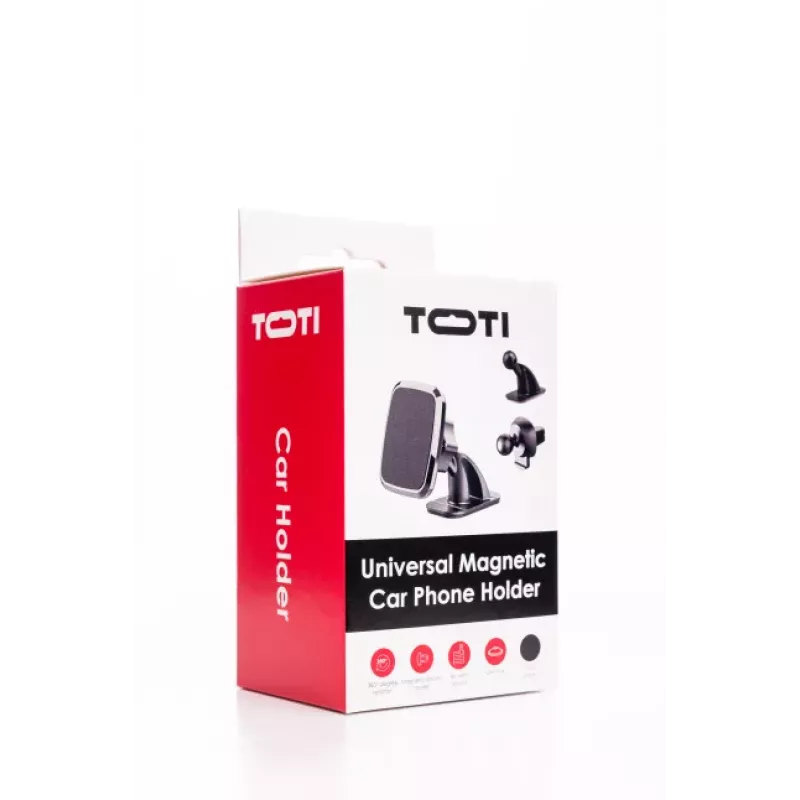 SEEK TOTI Magnetyczny kwadratowy uchwyt samochodowy z mocowaniem 3M, czarny