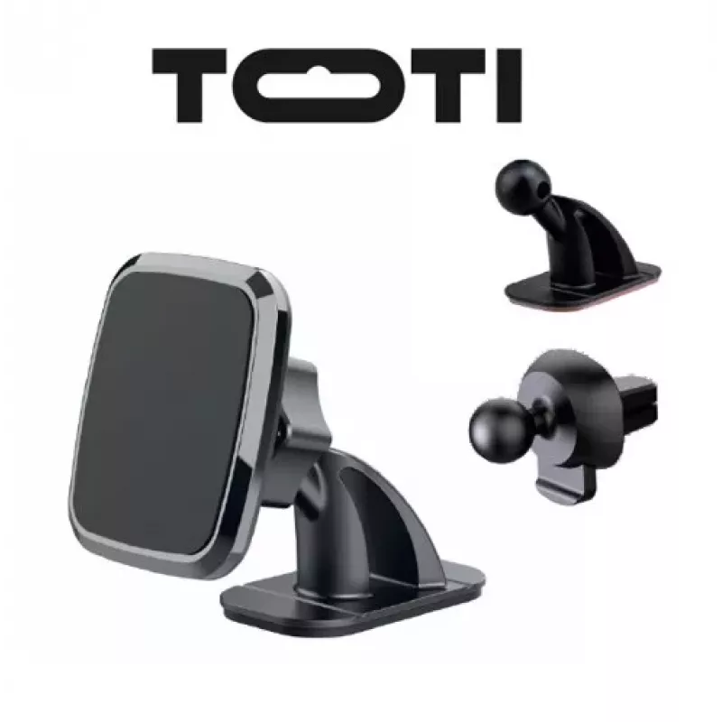 SEEK TOTI Magnetyczny kwadratowy uchwyt samochodowy z mocowaniem 3M, czarny