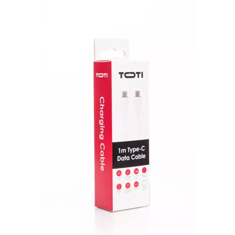 SEEK TOTI USB-C do USB-C Kabel Silikonowy 1m 3A Biały