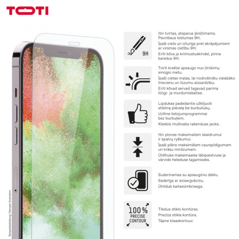 TOTI Szkło hartowane 2D Screen Protector Full Cover do iPhone 16 Plus/15 Plus Przezroczysty