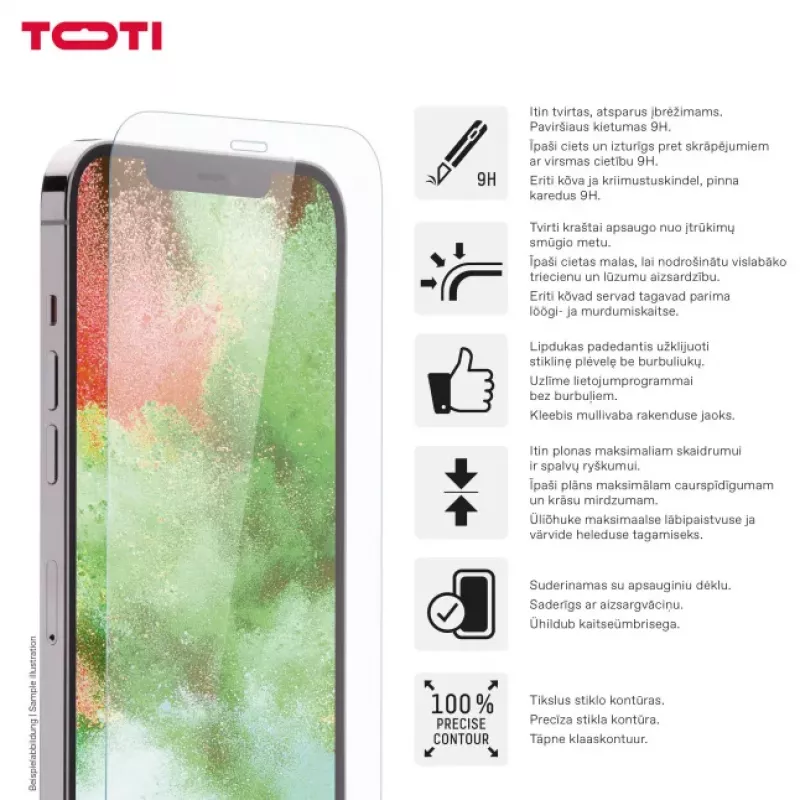 TOTI Tempered Glass 2D Screen Protector Full Cover for iPhone 16 Pro Max Transparent
