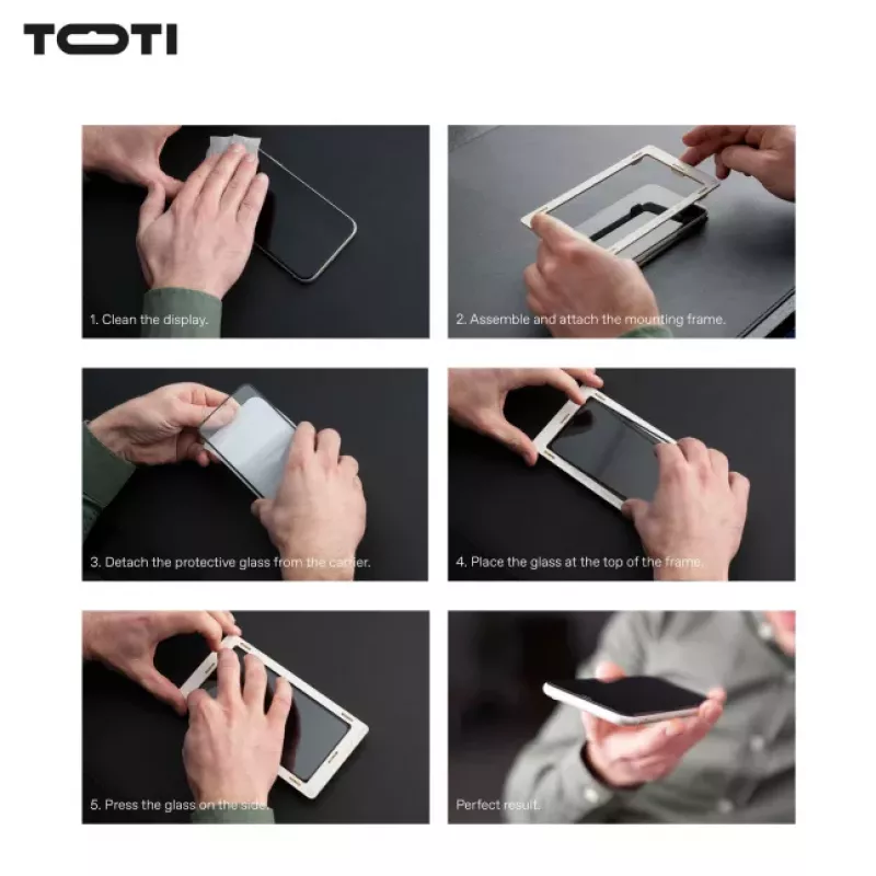 TOTI PREMIUM Premium Tempered Screen Protector Glass 3D Full Cover do Apple iPhone 16 Plus / 15 Plus