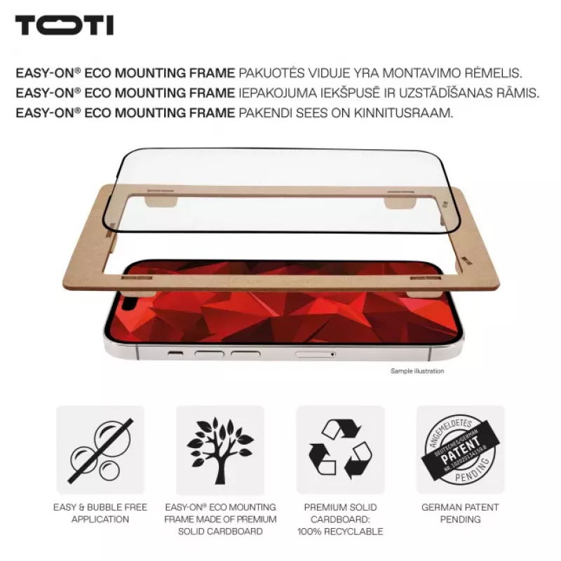 TOTI PREMIUM Premium Tempered Screen Protector Glass 3D Full Cover do Apple iPhone 16 Plus / 15 Plus