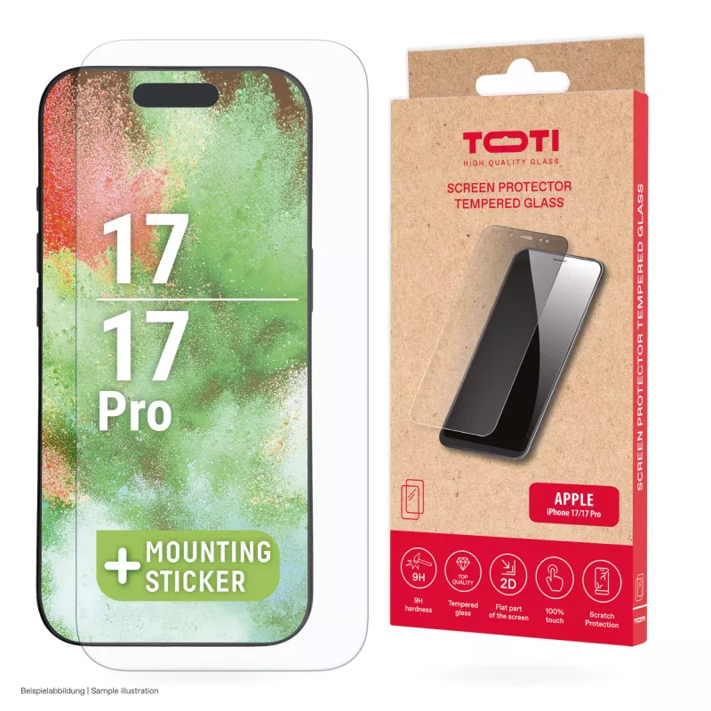 TOTI Szkło hartowane 2D Screen Protector Full Cover do iPhone 17/16 Pro Przezroczysty