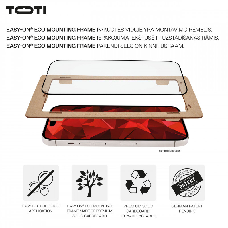 TOTI PREMIUM Premium Tempered Glass Screen Protector 3D Full Cover do Apple iPhone 17 Pro Max