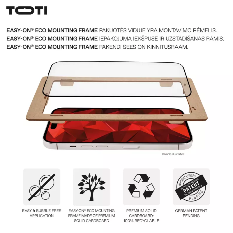 TOTI PREMIUM Premium Tempered Glass Screen Protector 3D Full Cover do Apple iPhone 17 Pro Max