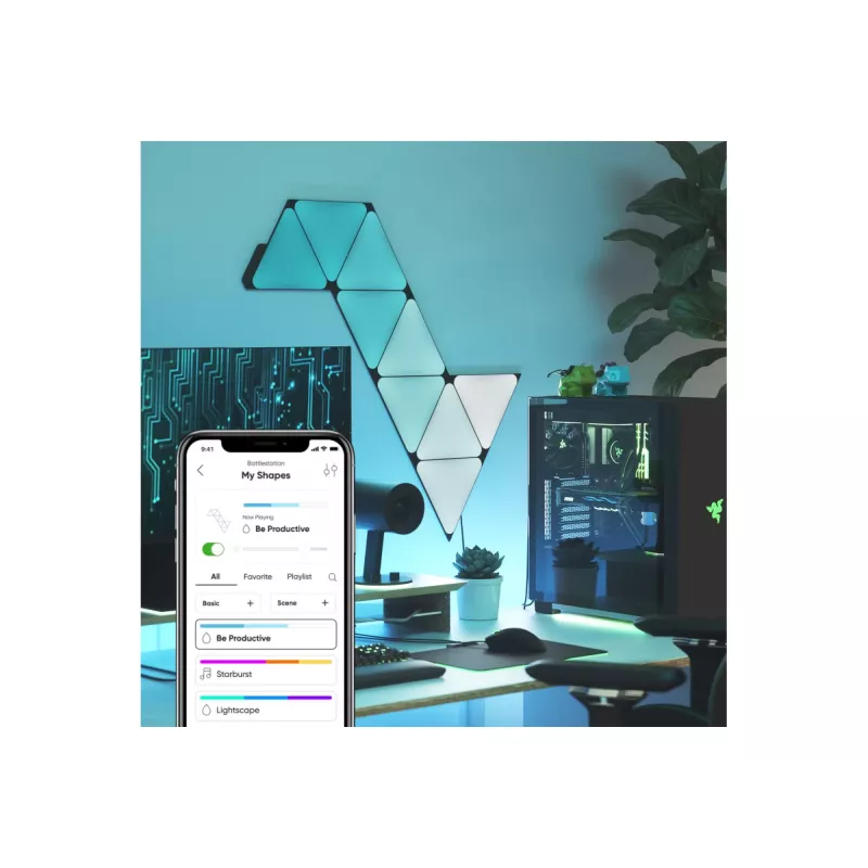 Nanoleaf Shapes Black Triangles Starter Kit (9 Paneli) 42W WiFi