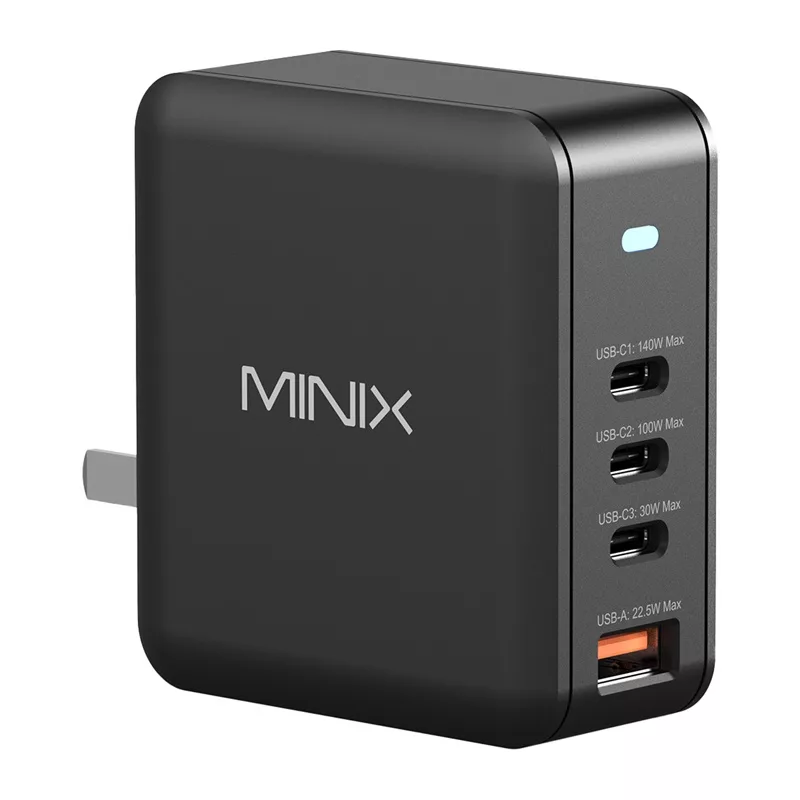MINIX NEO-P165 GaN Wall Charger z 3x USB-C i 1x USB-A 165W