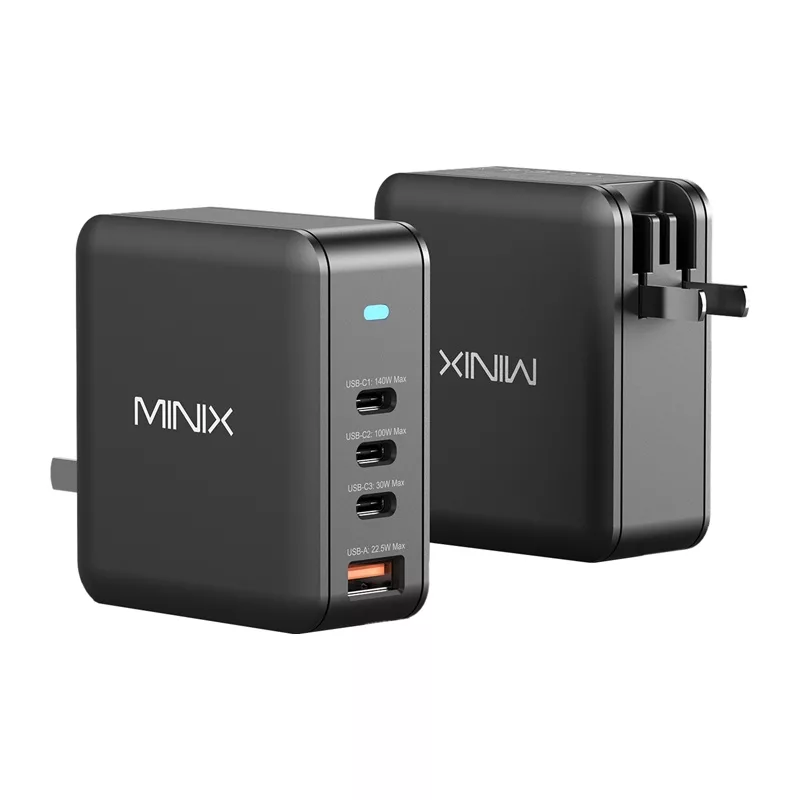 MINIX NEO-P165 GaN Wall Charger z 3x USB-C i 1x USB-A 165W