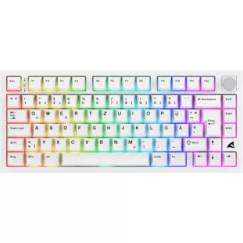 Sharkoon SGK55W SKILLER Bezprzewodowa Klawiatura Gamingowa, Układ 75%, PBT Keycaps, Biała