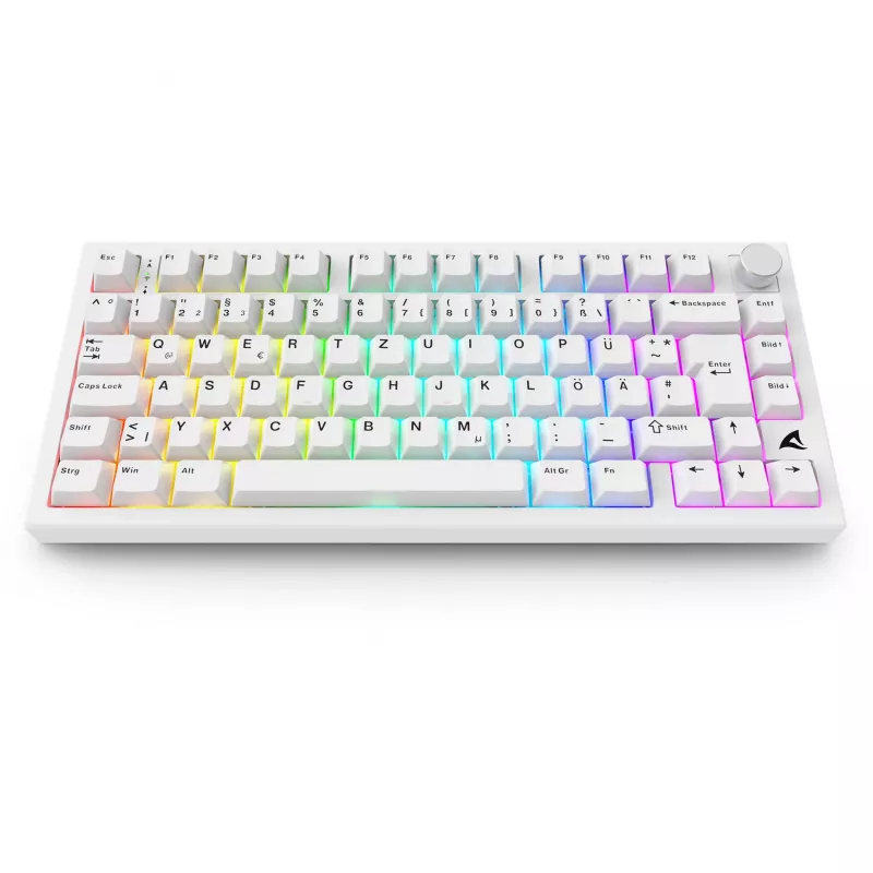 Sharkoon SGK55W SKILLER Bezprzewodowa Klawiatura Gamingowa, Układ 75%, PBT Keycaps, Biała