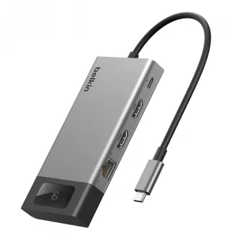 Belkin CONNECT 8-in-1 USB-C Hub for 2 Screens - Space Gray