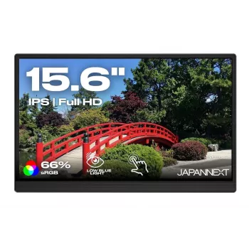 JAPANNEXT JN-MD-i156F-T-LE 15.6 inch IPS Full HD Touchscreen Portable Monitor z Mini HDMI, USB-C, wbudowanymi głośnikami, czarny
