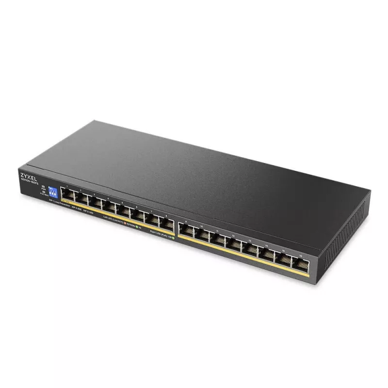 ZyXEL GS1100-16EPS 16-Port Gigabit Niezarządzalny Switch PoE+ z budżetem 135W