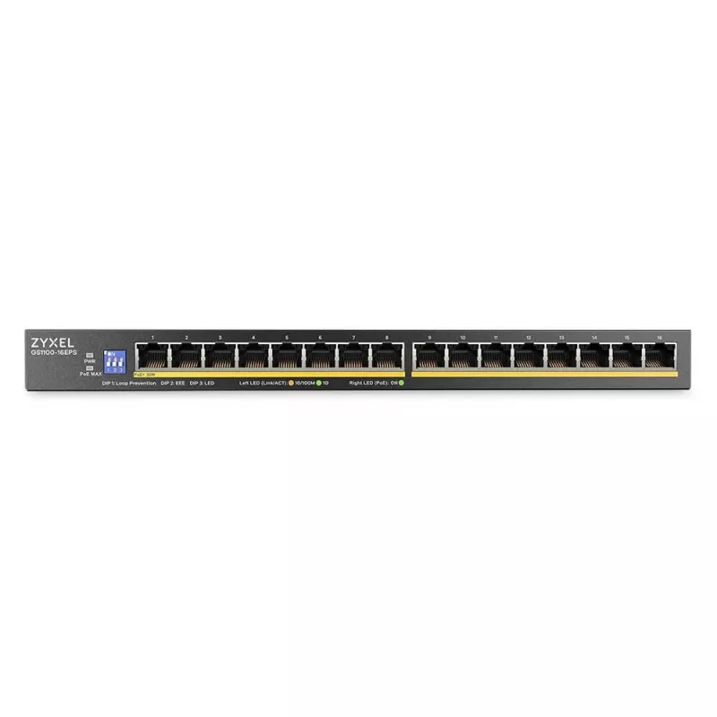 ZyXEL GS1100-16EPS 16-Port Gigabit Niezarządzalny Switch PoE+ z budżetem 135W