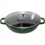 STAUB Wok 30 cm z pokrywką, żeliwny, kolor Basil Green