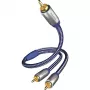 in-akustik Premium Y Subwoofer Cable - 2x RCA Male to 1x RCA Male, 3.0 m, Czarny
