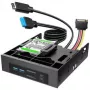GRAUGEAR USB Hub + Card Reader Front Panel z ramką na dysk 2,5 inch, czarny