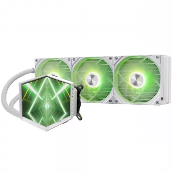 TRYX STAGE ARGB 360 AIO Chłodzenie cieczą CPU, Podwójny wyświetlacz IPS - 360mm, Biały