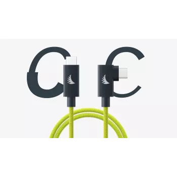 Angelbird USB-C 4.0 Solid Flex Cable Right-Angle Lime 6.6 ft