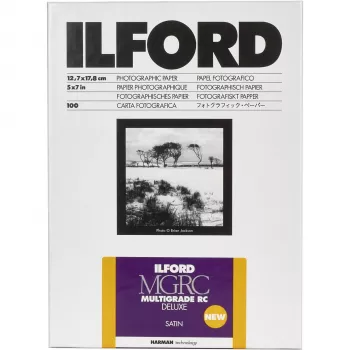 ILFORD MG RC DL 13x18 cm (5x7 in) Błyszczący Papier Fotograficzny Czarno-Biały o Zmiennym Kontraście, 100 arkuszy