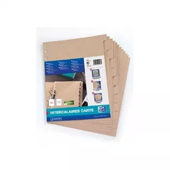 Oxford ELBA Touareg Przekładki dokumentów A4 12-segmentowe numerowane, tektura manila 160 g/m², uniwersalne perforowanie