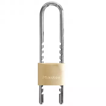 Master Lock 1950EURDCC Kłódka z regulowanym kabłąkiem 50 mm, korpus z litego mosiądzu, zamykana na klucz