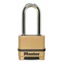 Master Lock 175EURDLH Kłódka szyfrowa z możliwością resetowania, 4-cyfrowa, korpus z litego cynku, utwardzony stalowy długi kabłąk, szerokość korpusu 50 mm, średnica kabłąka 8 mm, prześwit pionowy 63 mm, prześwit poziomy 24 mm, do użytku wewnątrz i na zew