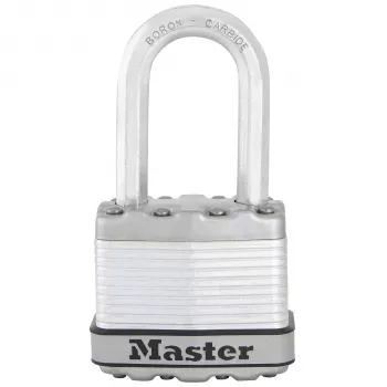 Kłódka laminowana Master Lock M1EURDLFCC z ochroną antykorozyjną, kabłąk z węglika boru, średnica 8 mm, szerokość korpusu 48 mm, różne klucze, 2 klucze, odporna na warunki atmosferyczne, poziom bezpieczeństwa 8/10