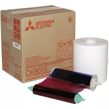 Mitsubishi CK 9015 10 x 15 Print Media Kit - 600 wydruków, sublimacja barwnikowa, błyszczący papier fotograficzny