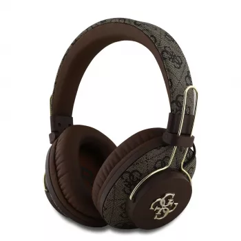 GUESS Bezprzewodowy zestaw słuchawkowy Bluetooth 4G Metal Logo Brązowy GUBHS72P4FC4MW