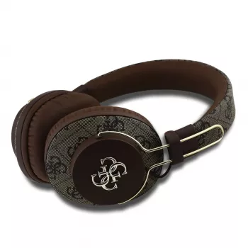 GUESS Bezprzewodowy zestaw słuchawkowy Bluetooth 4G Metal Logo Brązowy GUBHS72P4FC4MW