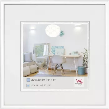 Walther KV220W New Lifestyle Ramka na Zdjęcie 13x13 cm Biała Plastikowa Szkło Kwadratowa Pojedyncza