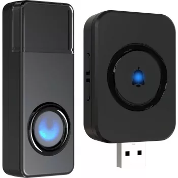 REV Ritter REV Orchestra Odbiornik dzwonka bezprzewodowego do gniazda USB, zasięg 100 m, czarny