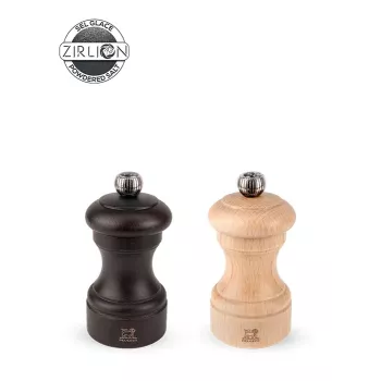 Zestaw młynków do pieprzu i soli Peugeot Bistro 10 cm Duo Natural i Czekolada