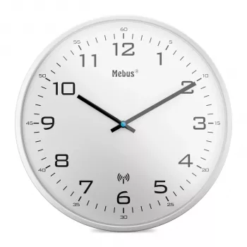 MEBUS 13080 Zegar ścienny sterowany radiowo, biały, 30 cm