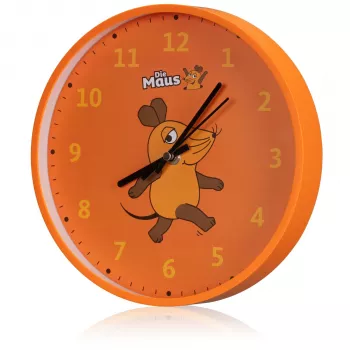 Zegar ścienny DieMaus dla dzieci - Cichy zegar kwarcowy analogowy, 25 cm, wielokolorowy, wzór do nauki