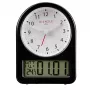 KIENZLE Retro Alarm Clock (14985) - Czarna metalowa obudowa, biała tarcza, świecące wskazówki