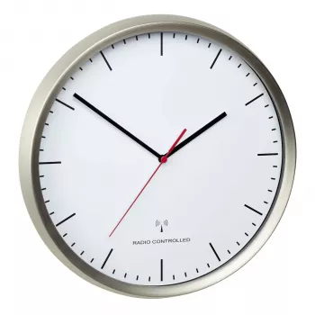 TFA 60.3521.02 Zegar ścienny okrągły srebrny biały stal nierdzewna szkło dorośli i dzieci